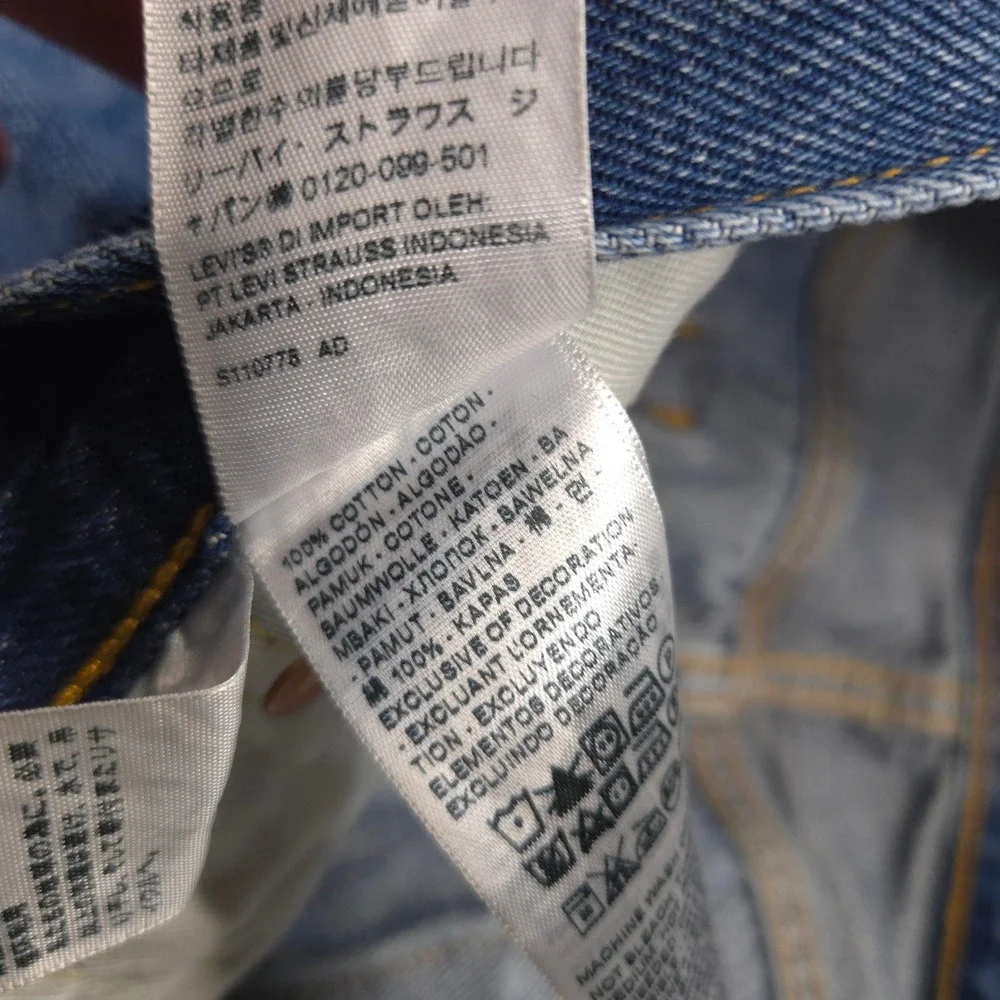 Levis Jeans Mens 33X32 Blue Premium 501 '54 Straight Big E Medium Wash Denim